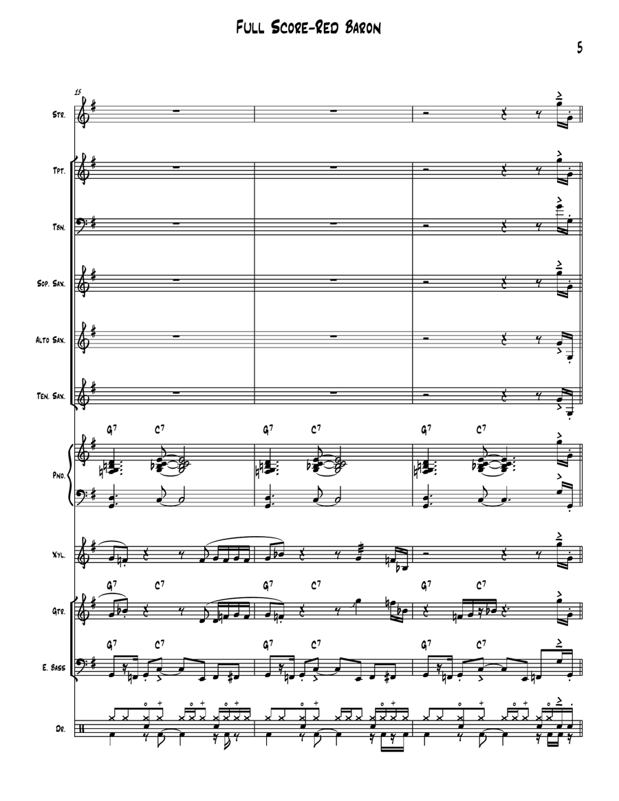 Red Baron Red Baron Jazz Ensemble scores gallery preview page 5