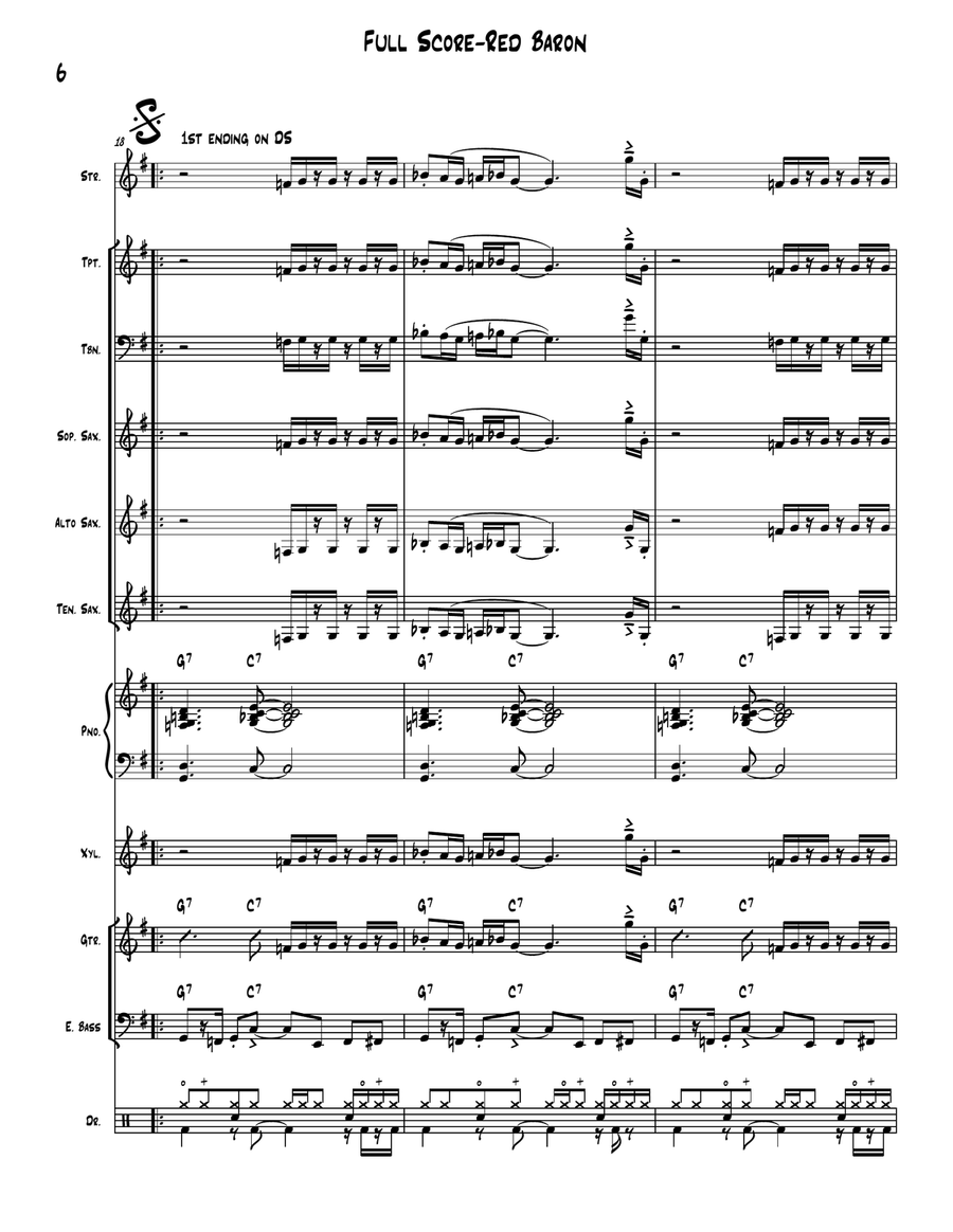 Red Baron Red Baron Jazz Ensemble scores gallery preview page 6