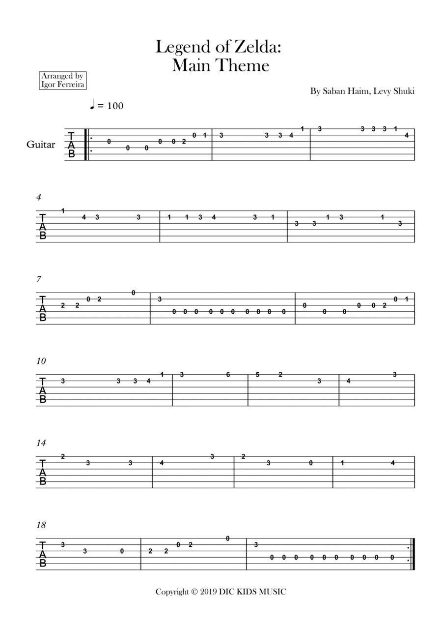 The Legend Of Zelda Piano, Vocal, Guitar scores gallery preview page 1