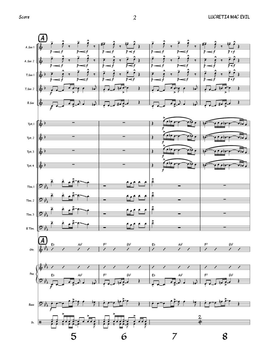Lucretia Mac Evil Lucretia Mac Evil Jazz Ensemble scores gallery preview page 2