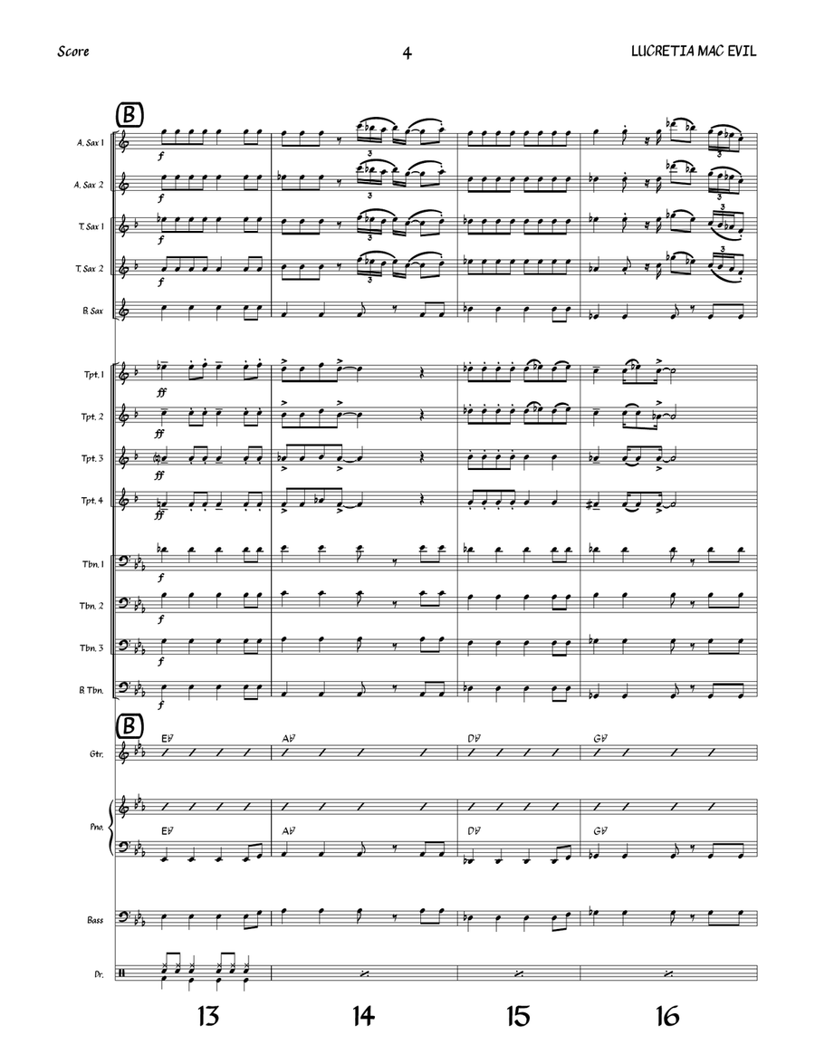 Lucretia Mac Evil Lucretia Mac Evil Jazz Ensemble scores gallery preview page 4