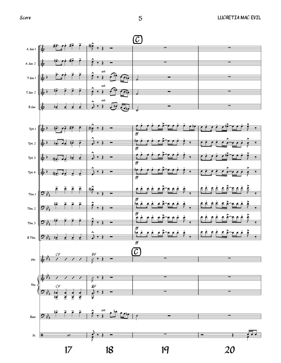 Lucretia Mac Evil Lucretia Mac Evil Jazz Ensemble scores gallery preview page 5