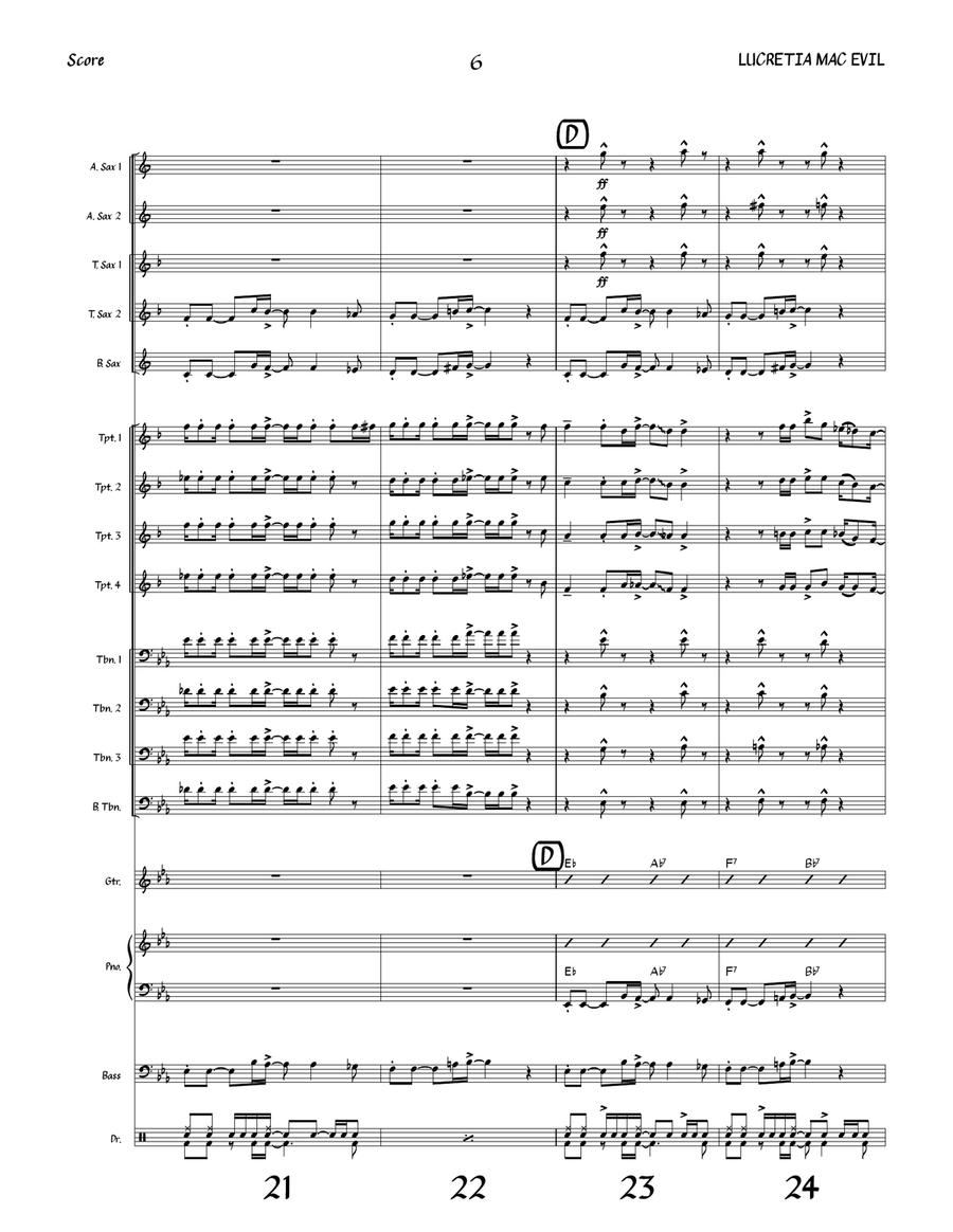 Lucretia Mac Evil Lucretia Mac Evil Jazz Ensemble scores gallery preview page 6