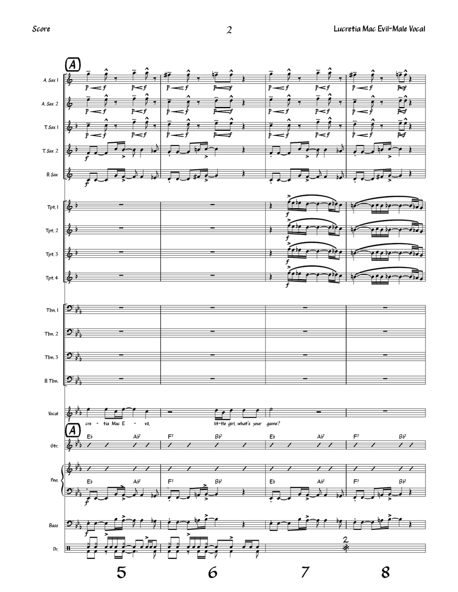 Lucretia Mac Evil Lucretia Mac Evil Jazz Ensemble scores gallery preview page 2