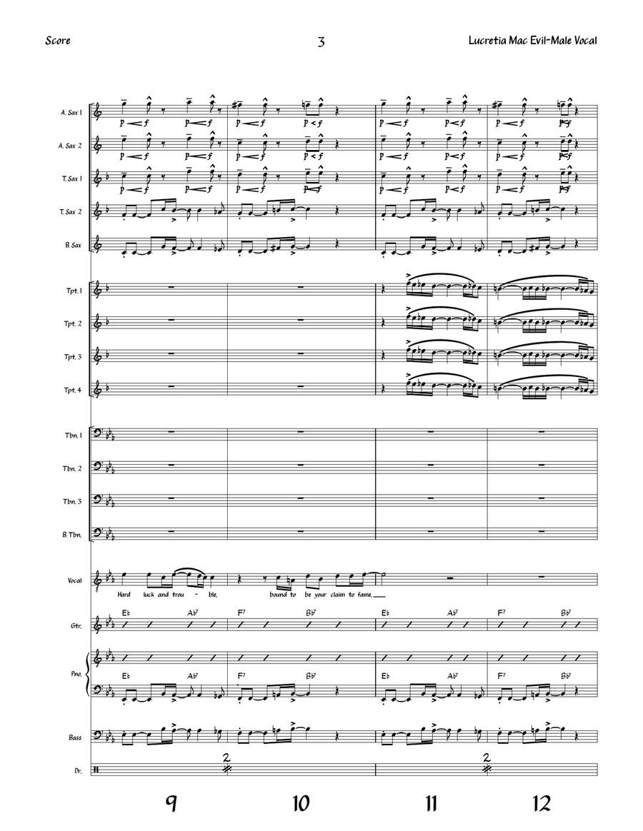 Lucretia Mac Evil Lucretia Mac Evil Jazz Ensemble scores gallery preview page 3