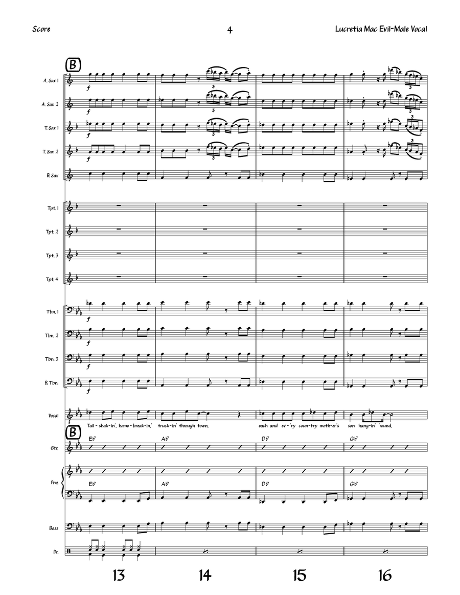 Lucretia Mac Evil Lucretia Mac Evil Jazz Ensemble scores gallery preview page 4