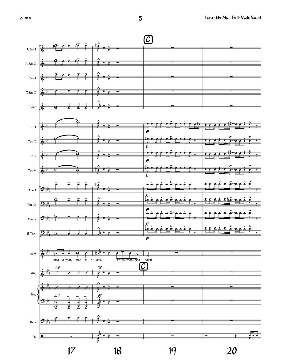 Lucretia Mac Evil Lucretia Mac Evil Jazz Ensemble scores gallery preview page 5