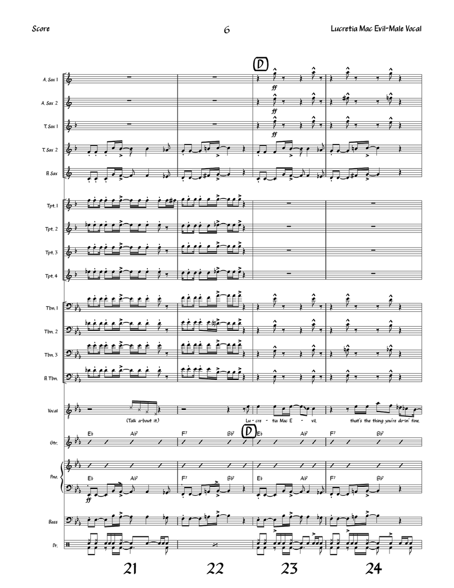 Lucretia Mac Evil Lucretia Mac Evil Jazz Ensemble scores gallery preview page 6