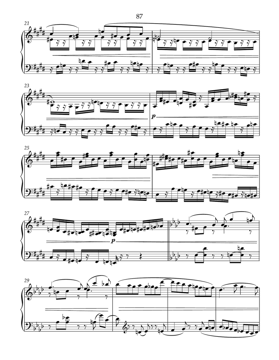 Etude-caprice #10 for free bass button accordion. Accordion scores gallery preview page 3