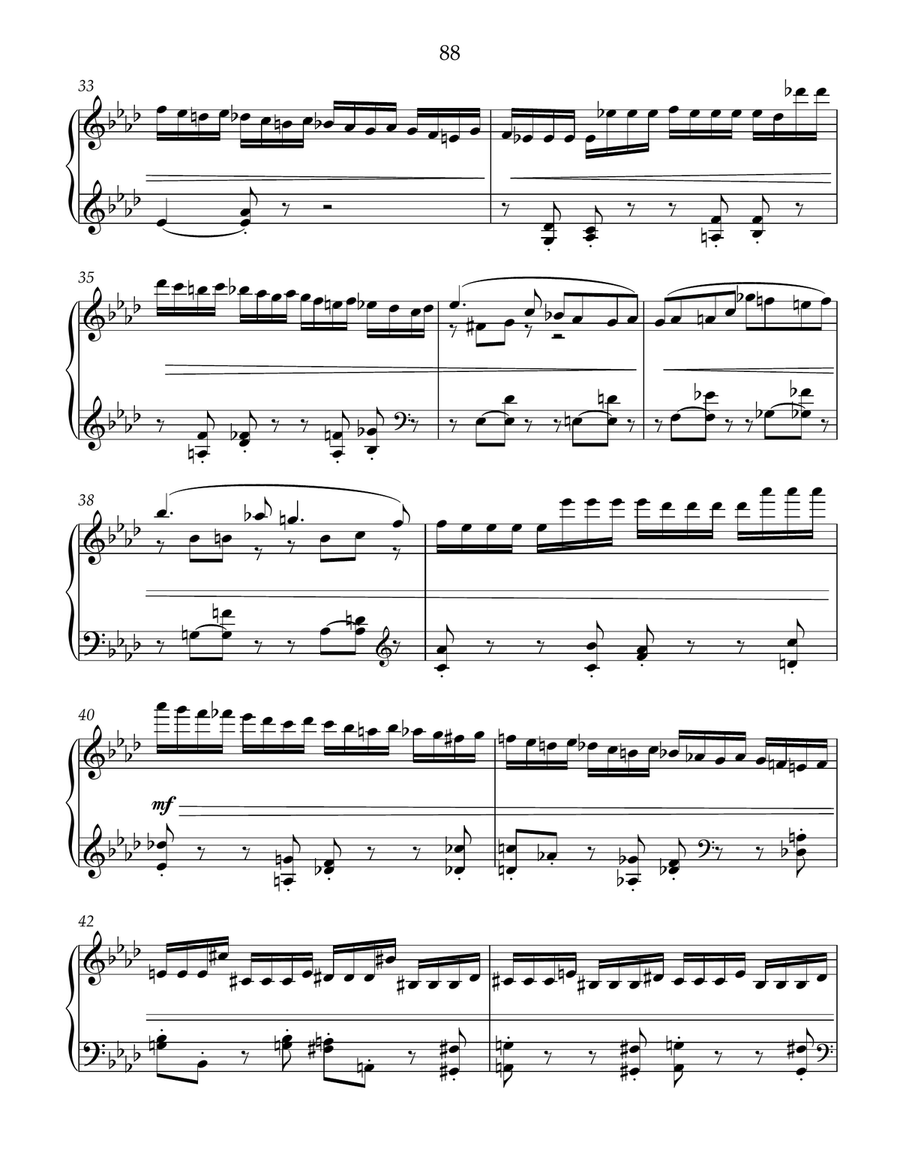 Etude-caprice #10 for free bass button accordion. Accordion scores gallery preview page 4