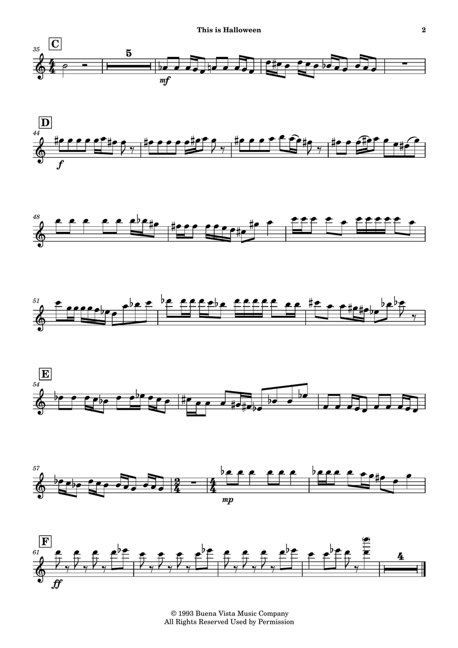 This Is Halloween This Is Halloween Violin Solo scores gallery preview page 2