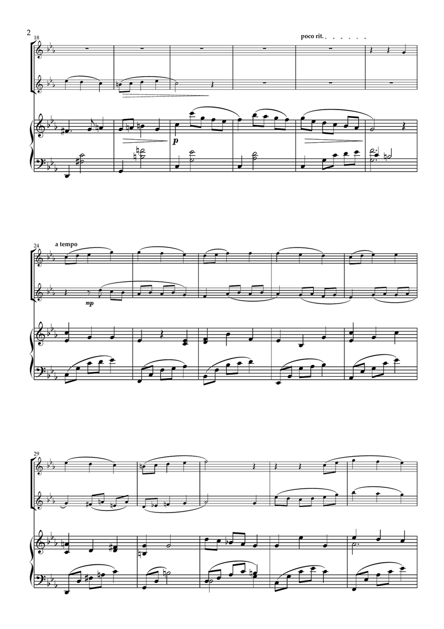 Nocturne. Original for Flute Duet and Piano Flute Duet scores gallery preview page 3