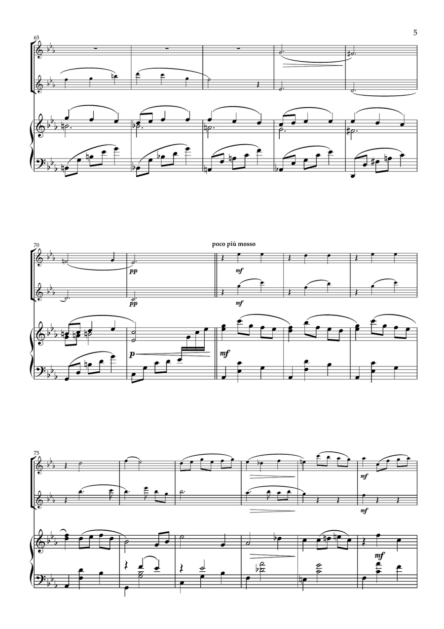 Nocturne. Original for Flute Duet and Piano Flute Duet scores gallery preview page 6