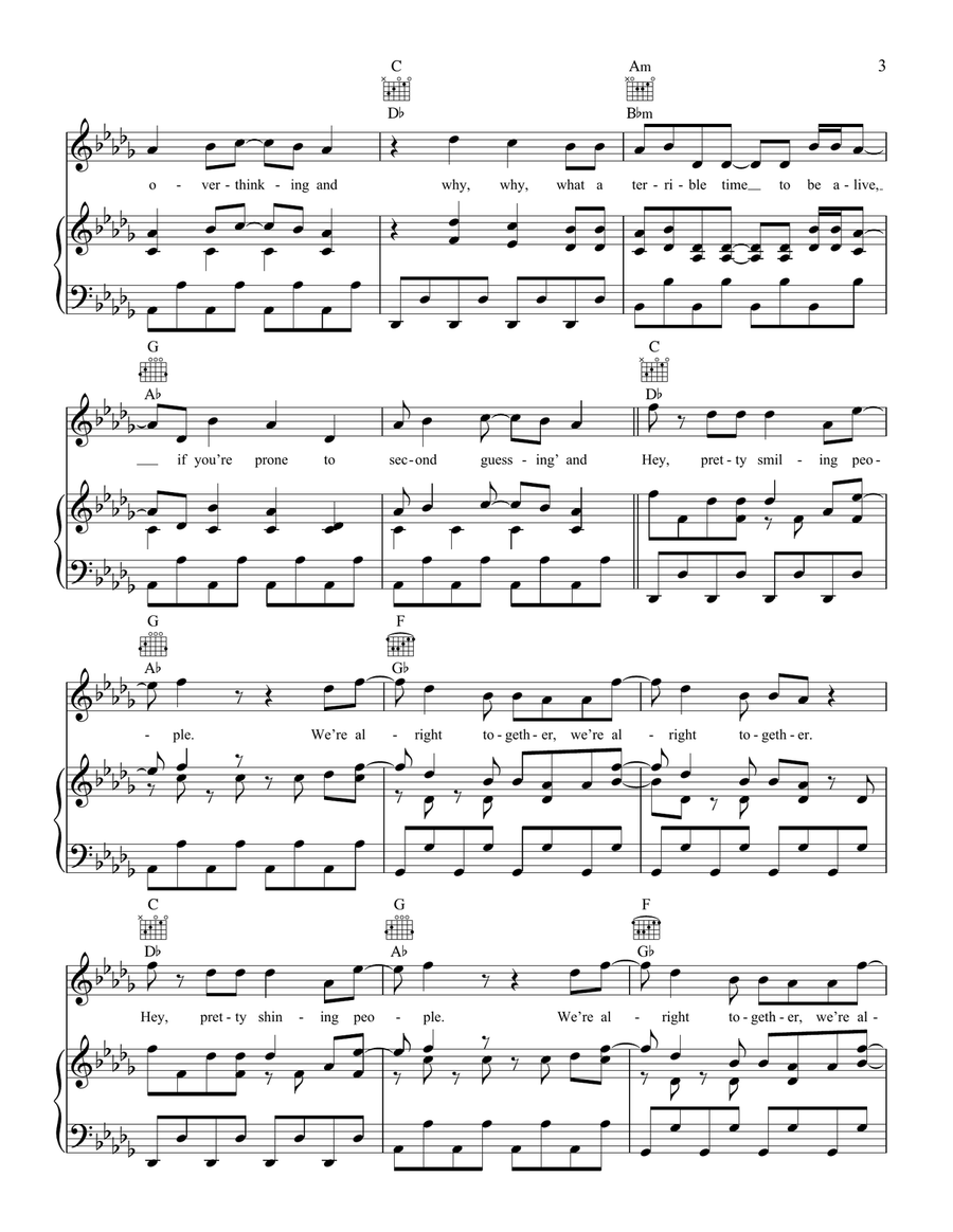 Pretty Shining People Pretty Shining People Piano, Vocal, Guitar scores gallery preview page 3