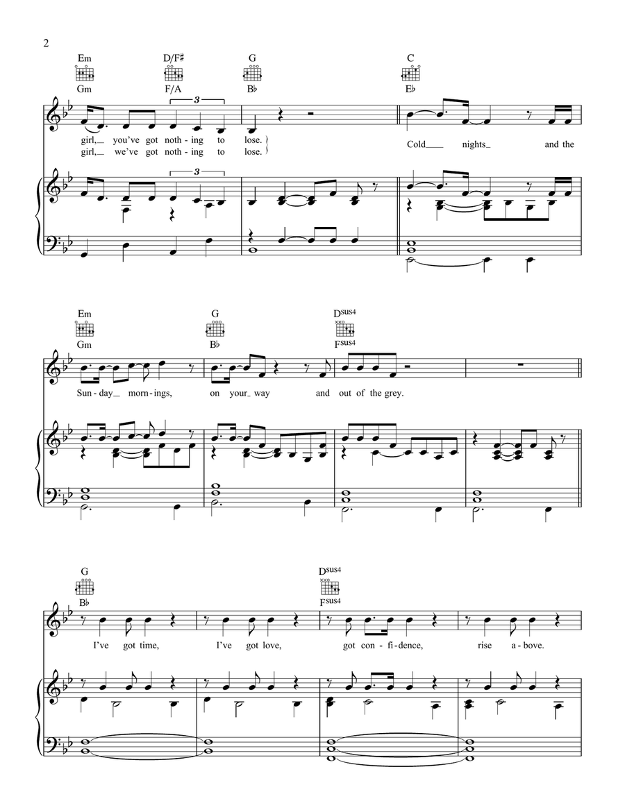 Hold My Girl Hold My Girl Piano, Vocal, Guitar scores gallery preview page 2