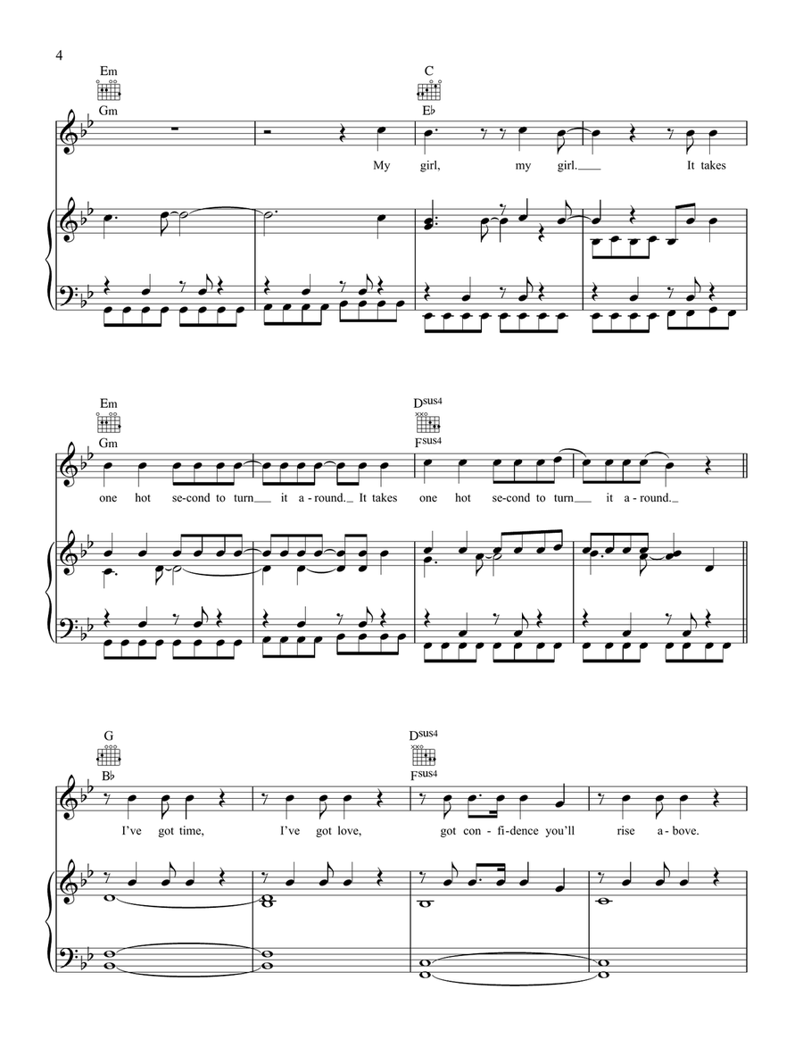Hold My Girl Hold My Girl Piano, Vocal, Guitar scores gallery preview page 4