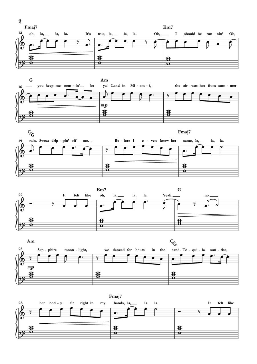Señorita Easy Piano scores gallery preview page 2