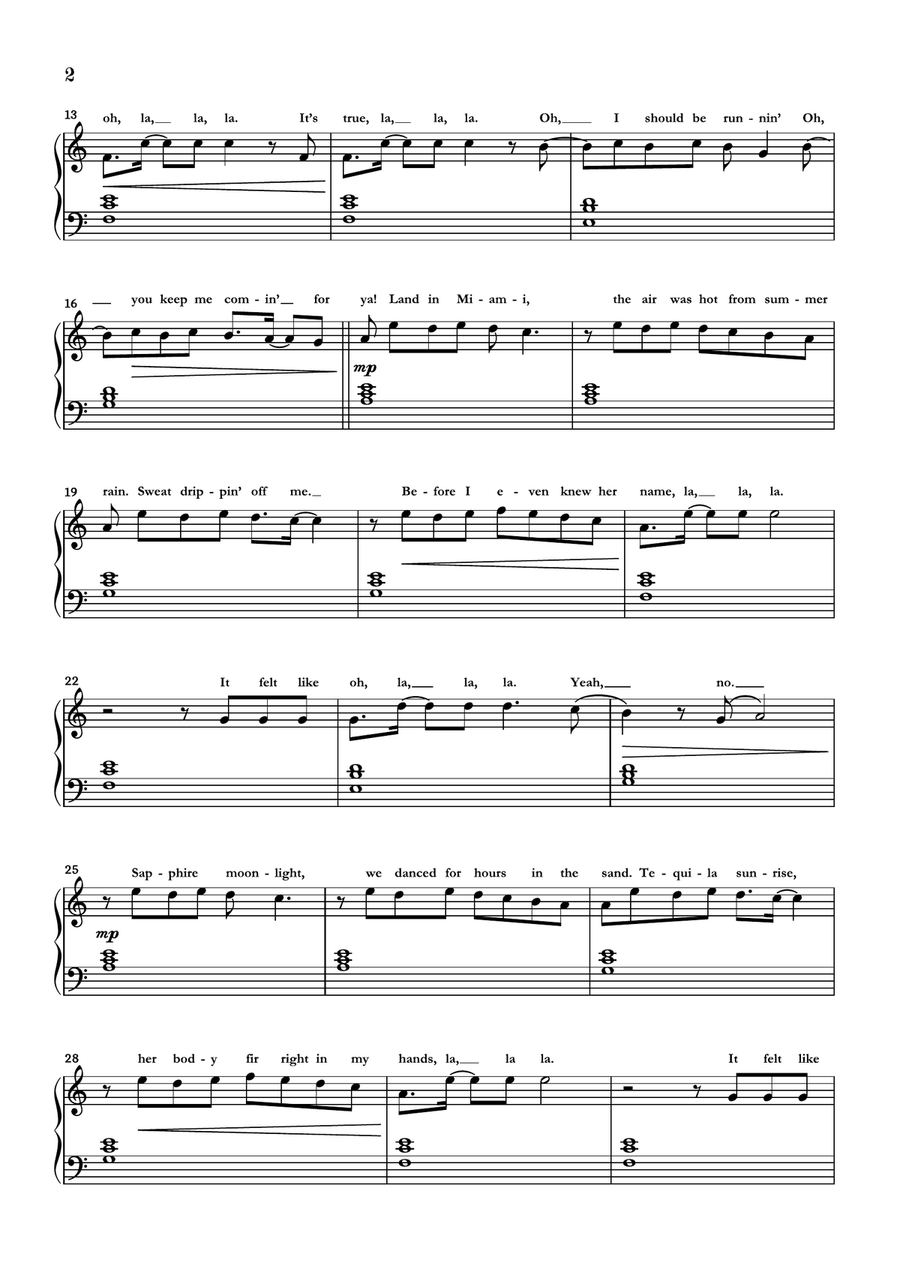 Señorita Easy Piano scores gallery preview page 2