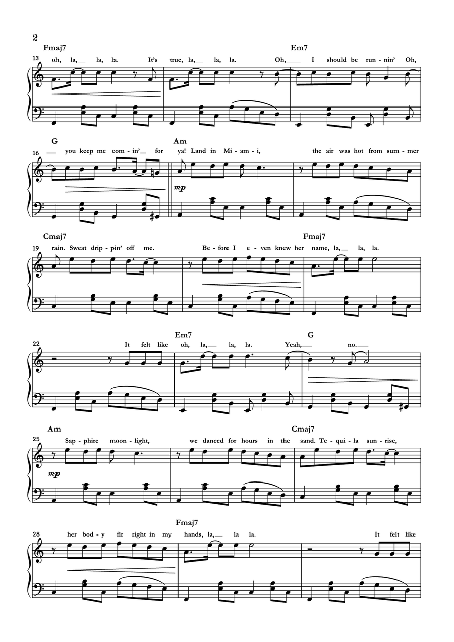 Señorita Piano Solo scores gallery preview page 2