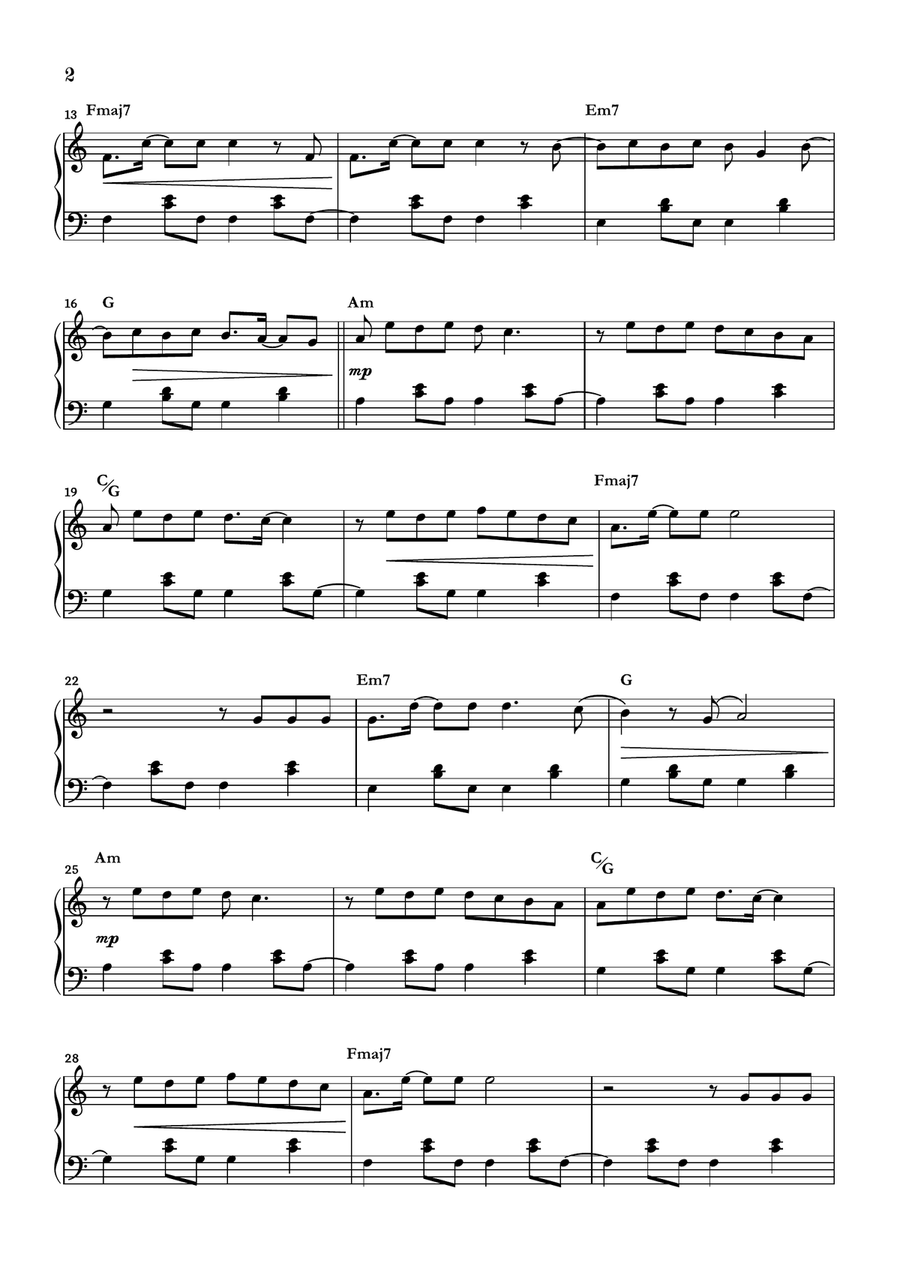 Señorita Piano Solo scores gallery preview page 2