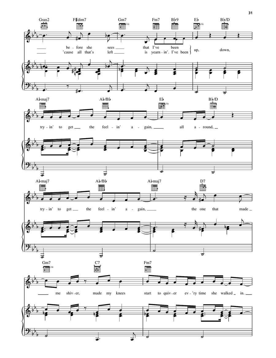 Tryin' To Get The Feeling Again Piano, Vocal, Guitar scores gallery preview page 2