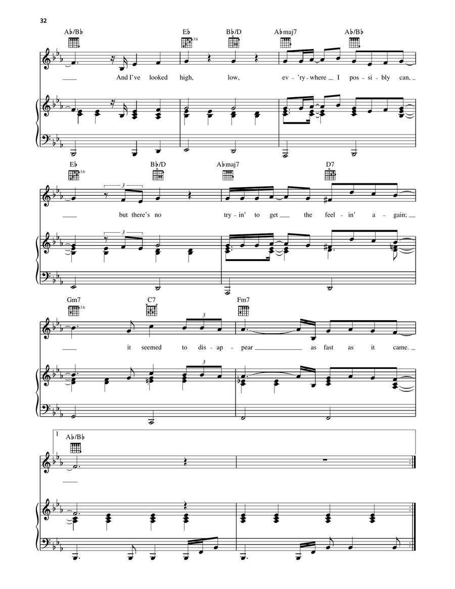 Tryin' To Get The Feeling Again Piano, Vocal, Guitar scores gallery preview page 3