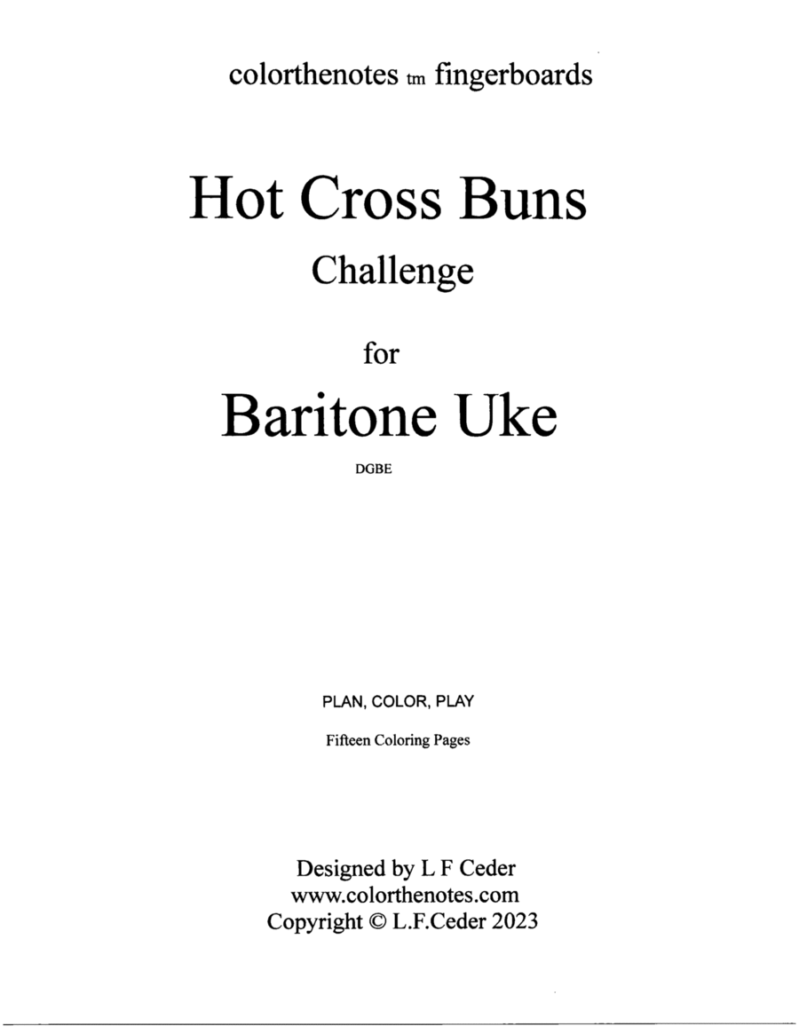 Hot Cross Buns for Baritone Ukulele Baritone Ukulele scores gallery preview page 1