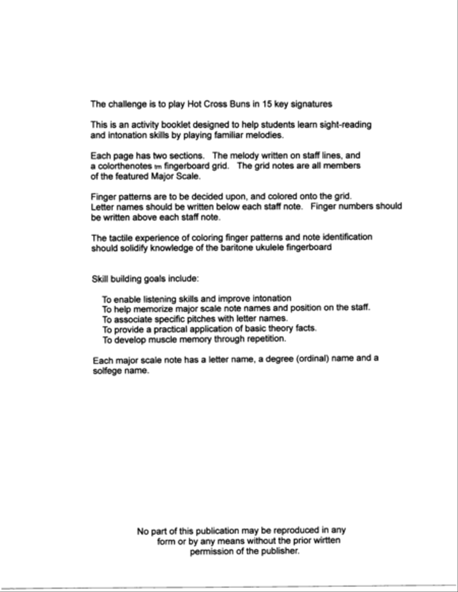 Hot Cross Buns for Baritone Ukulele Baritone Ukulele scores gallery preview page 2