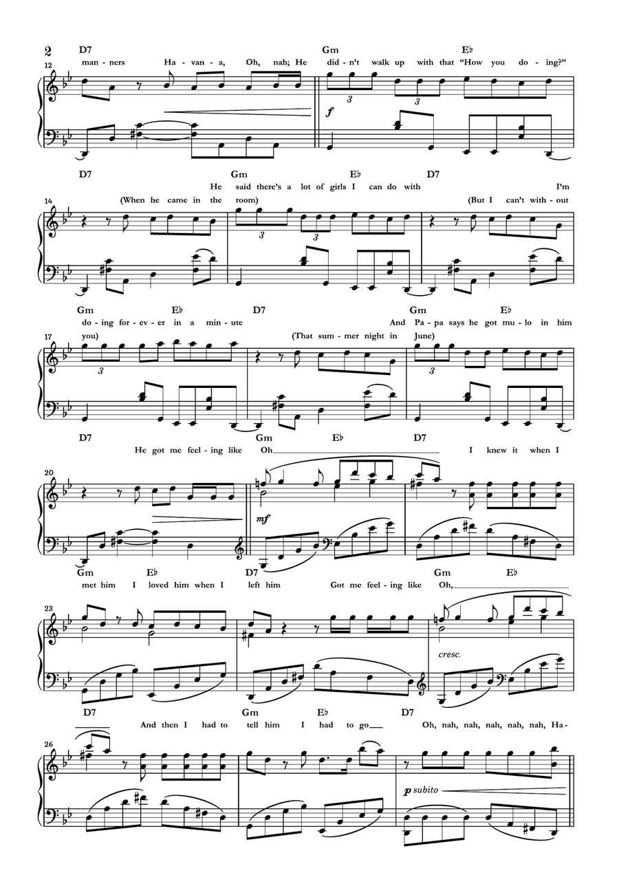 Havana Piano Solo scores gallery preview page 2