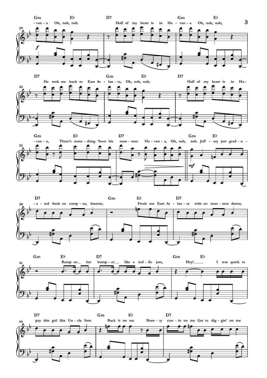 Havana Piano Solo scores gallery preview page 3