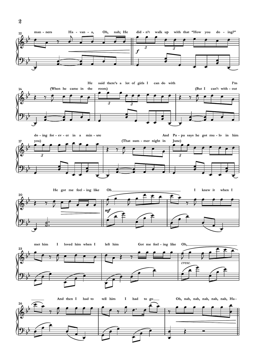 Havana Piano Solo scores gallery preview page 2