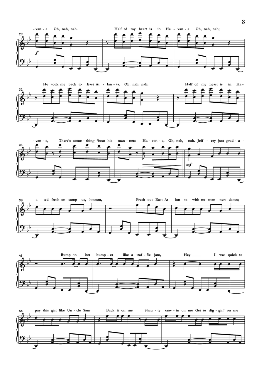Havana Piano Solo scores gallery preview page 3