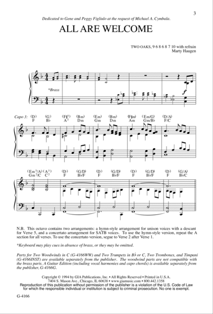 All Are Welcome | Download Edition 4-Part scores gallery preview page 3