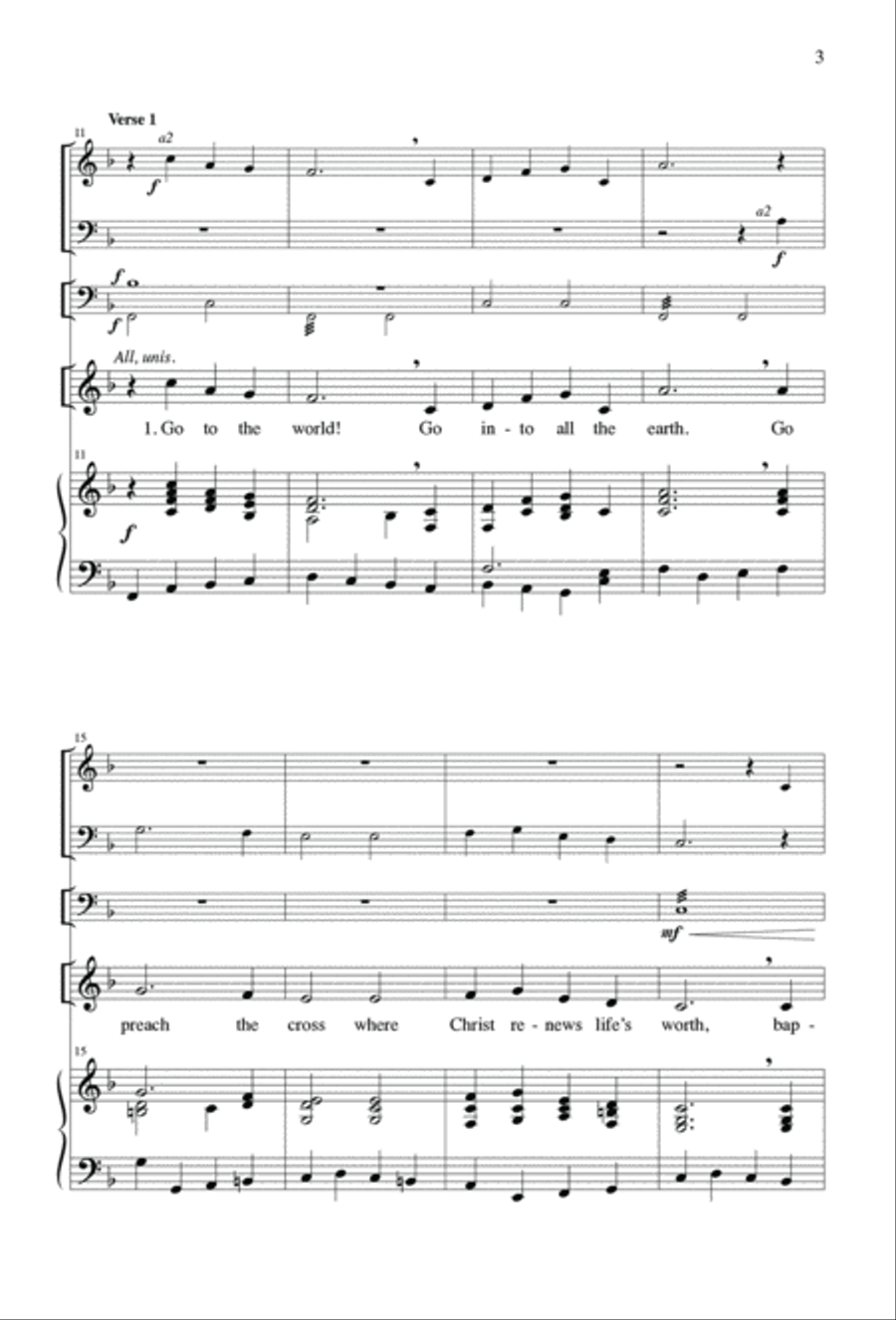 Go to the World! | Download Edition 4-Part scores gallery preview page 3
