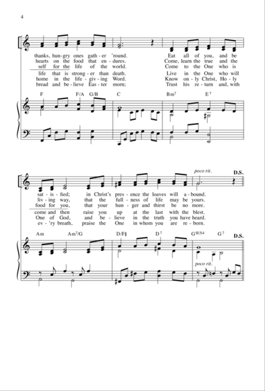 Pan de Vida Eterna / Bread of Life from Heaven 4-Part scores gallery preview page 4