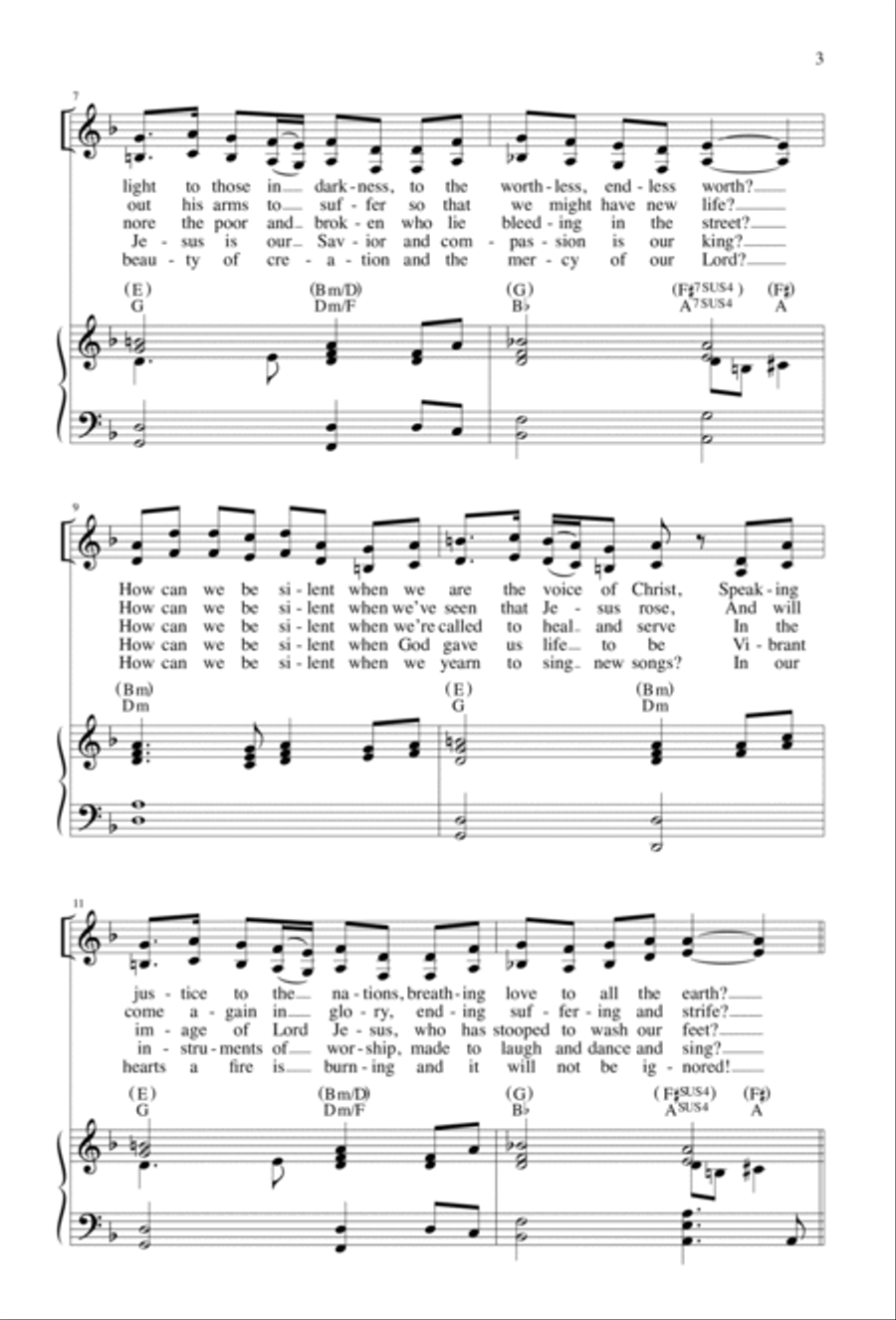 How Can We Be Silent? | Download Edition 2-Part scores gallery preview page 3