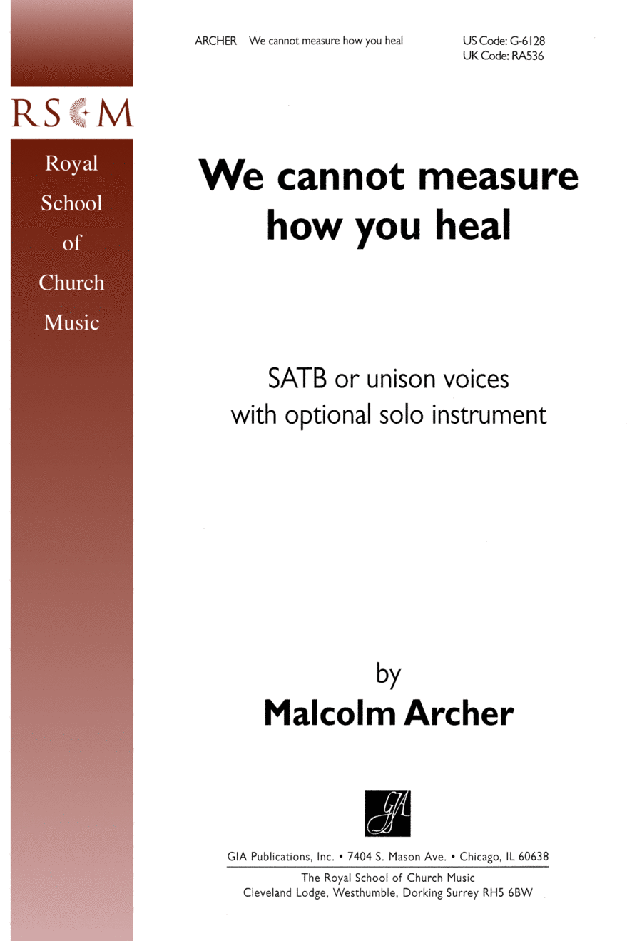 We Cannot Measure How You Heal | Download Edition 4-Part scores gallery preview page 1