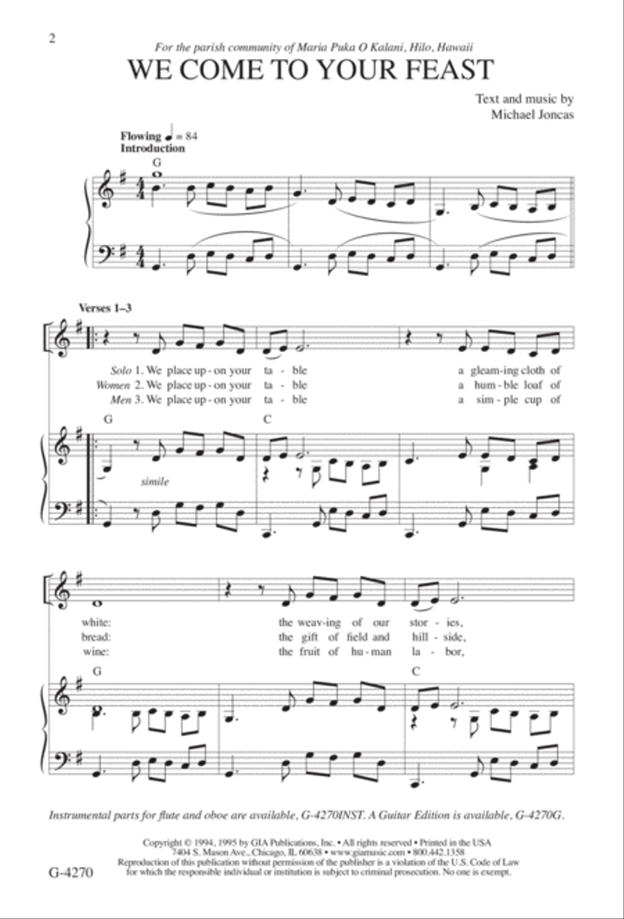 We Come to Your Feast We Come to Your Feast 3-Part scores gallery preview page 2