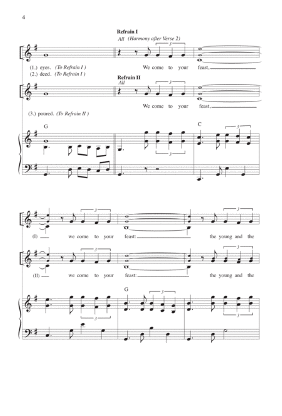 We Come to Your Feast We Come to Your Feast 3-Part scores gallery preview page 4