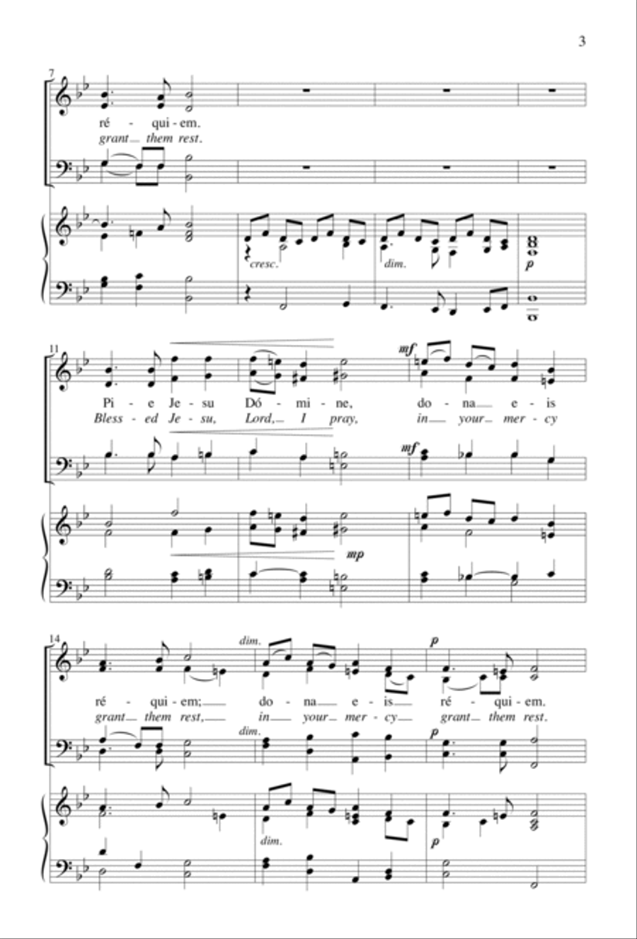 Pie Jesu Pie Jesu 4-Part scores gallery preview page 3