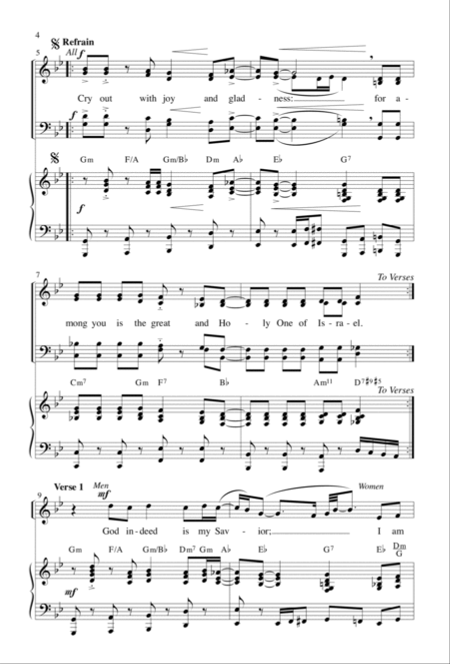 Cry Out with Joy and Gladness | Download Edition 4-Part scores gallery preview page 2