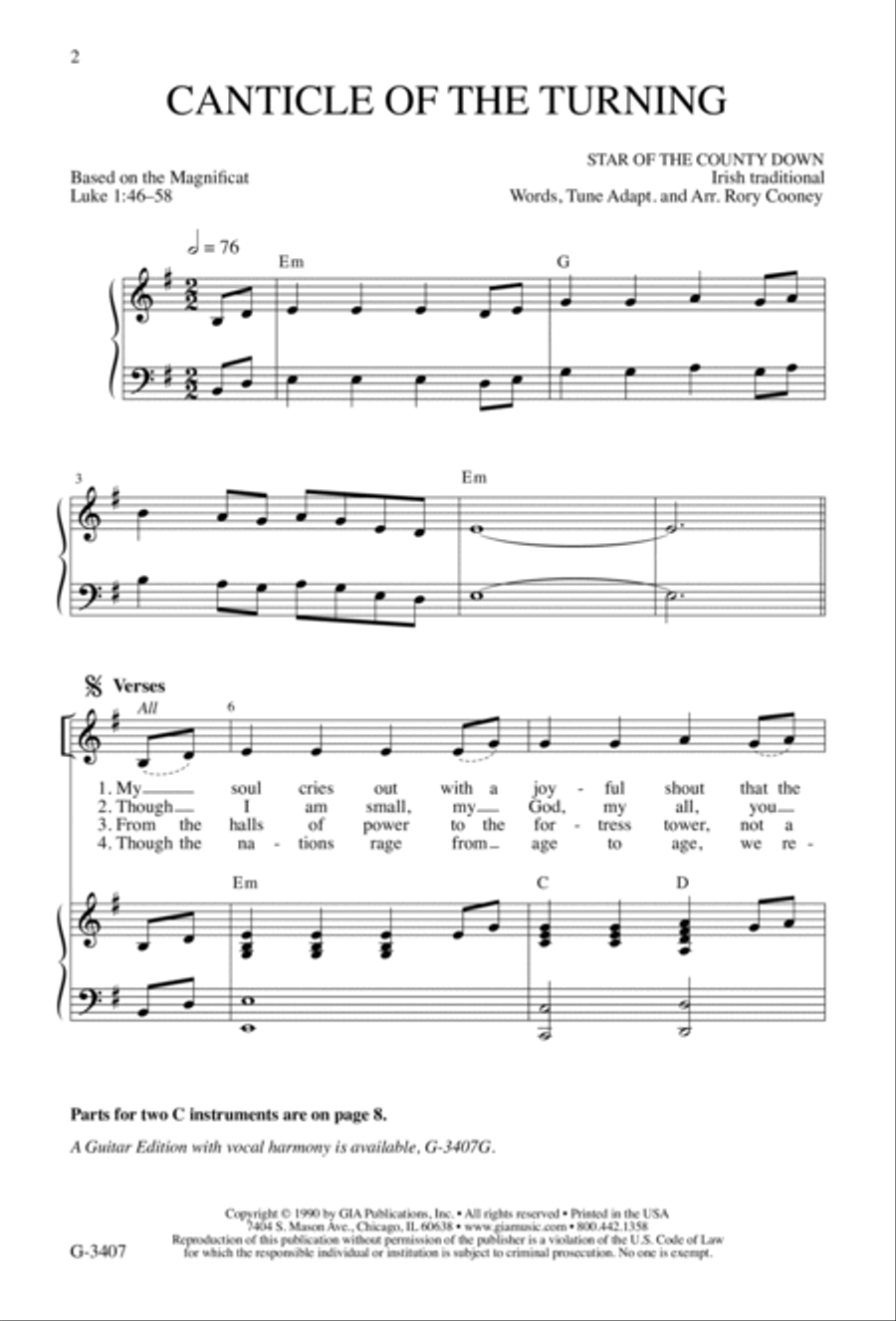 Canticle of the Turning | Download Edition Unison Choir scores gallery preview page 2