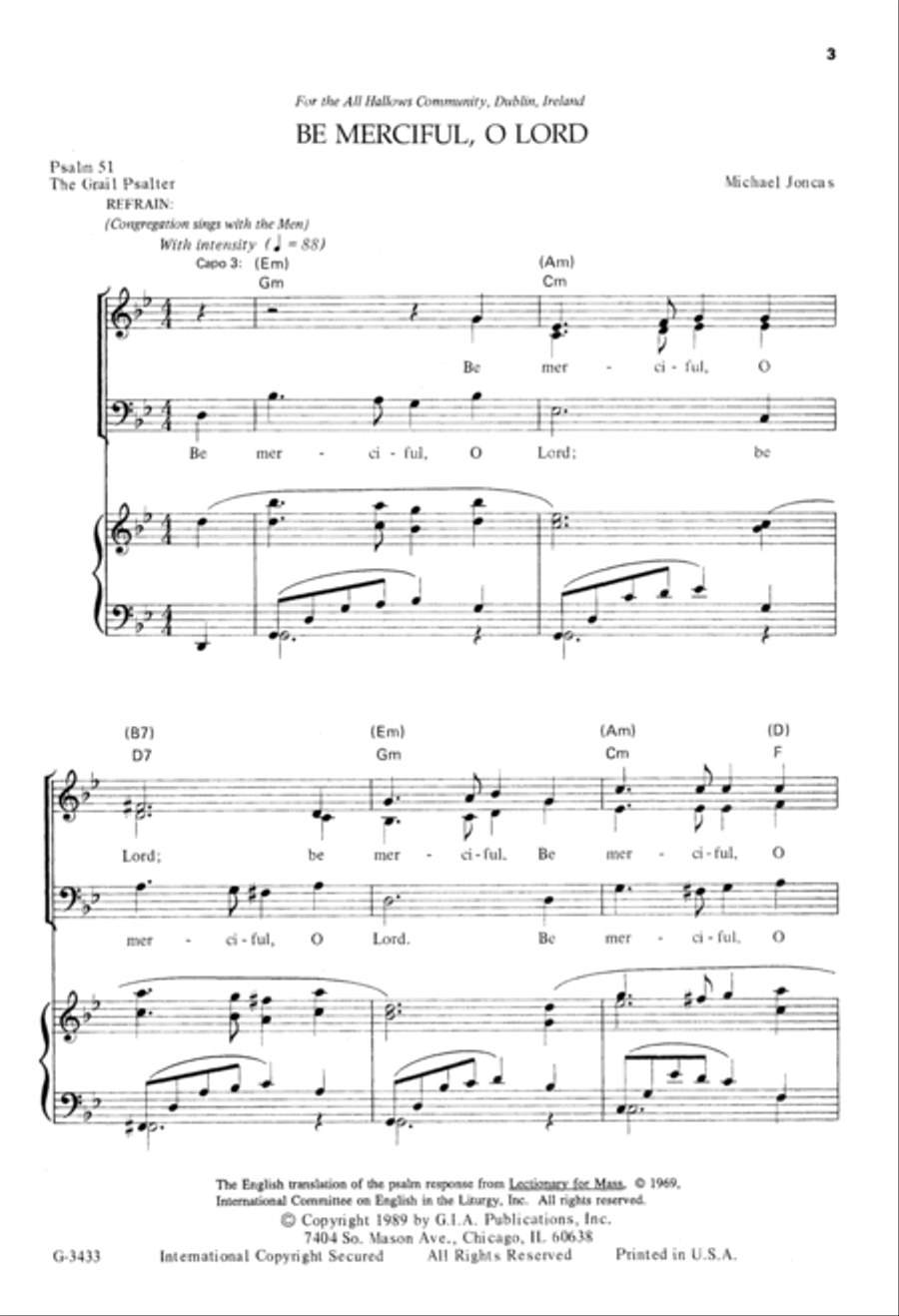 Be Merciful, O Lord Be Merciful, O Lord Unison Choir scores gallery preview page 3