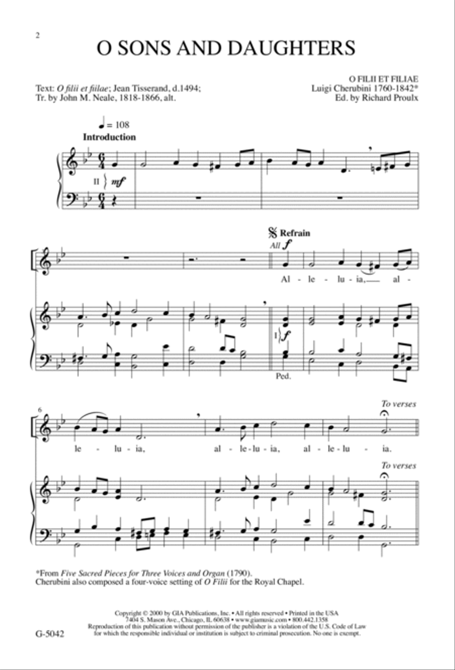 O Sons and Daughters | Download Edition 3-Part scores gallery preview page 2