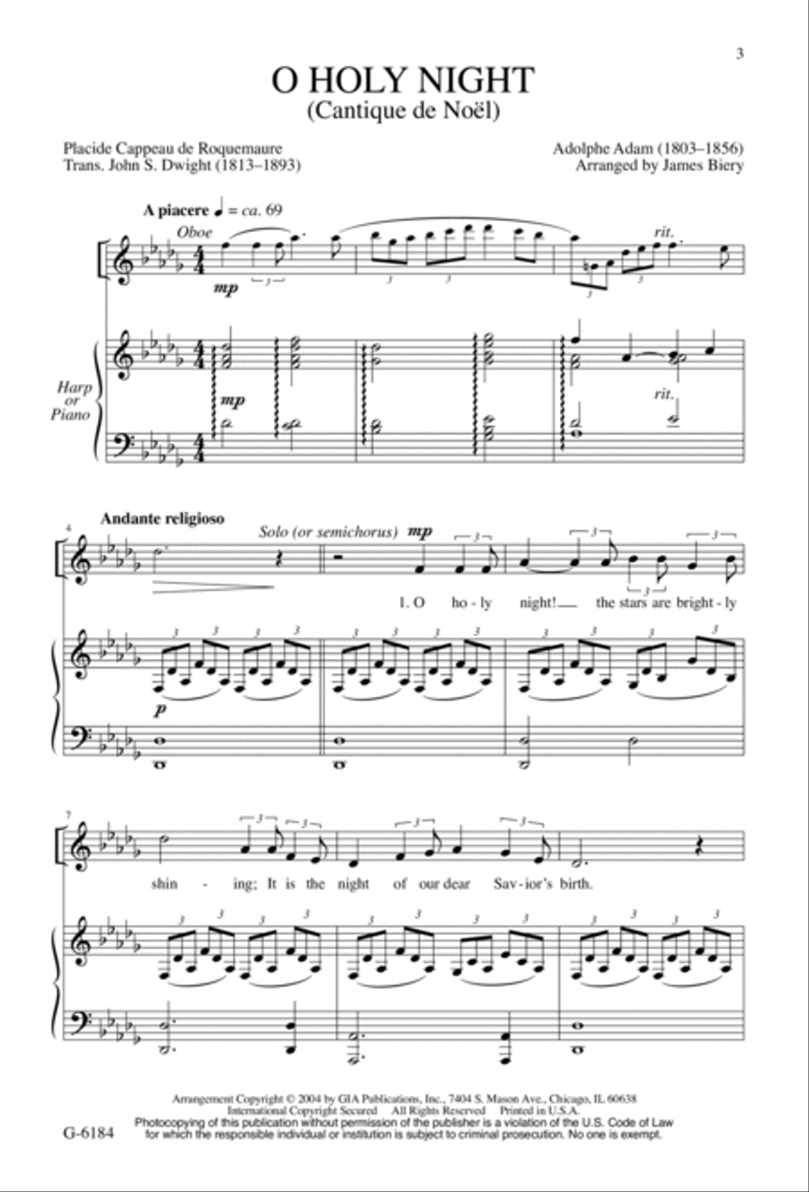 O Holy Night O Holy Night 4-Part scores gallery preview page 3