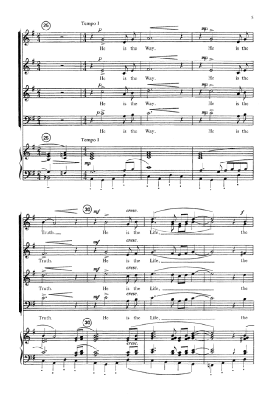 He Is the Way | Download Edition 4-Part scores gallery preview page 5