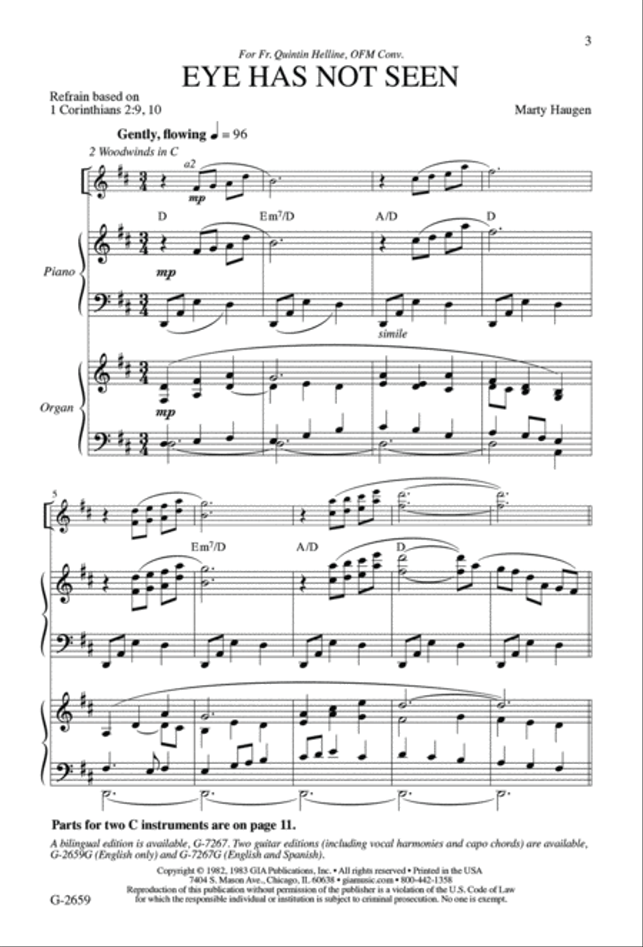 Eye Has Not Seen | Download Edition 4-Part scores gallery preview page 3
