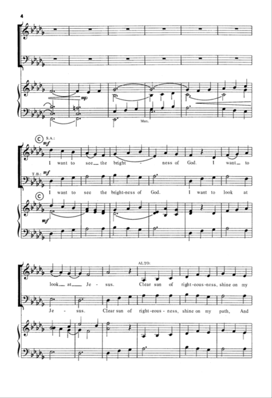 I Want to Walk as a Child of the Light 4-Part scores gallery preview page 4