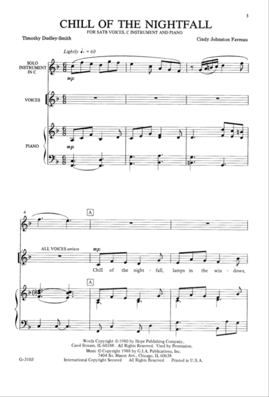Chill of the Nightfall | Download Edition 4-Part scores gallery preview page 3