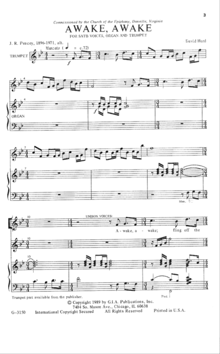 Awake, Awake Awake, Awake 4-Part scores gallery preview page 3